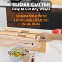 SpaceAid WrapNeat 2 in 1 Wrap Organizer with Cutter and Labels, Plastic Wrap, Aluminum Foil and Wax Bamboo Dispenser for Kitchen Storage Organization Holder for 12" Roll (Natural, 2-Slot)
