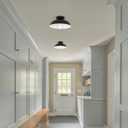 2 Pack Industrial Ceiling Light, Black Flush Mount Ceiling Light 12 Inch Kitchen Light Fixtures for Hallway Bedroom Entryway Porch Foyer Bathroom Laundry Room