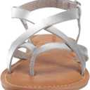 Amazon Essentials womens Casual Strappy Sandal (10, Silver)