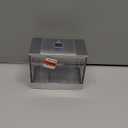 iDesign Clarity Metal Divided Canister with Lid for Bathroom, Kitchen, Countertop, Desk, and Vanity Organization and Storage, 5" x 3" x 4", Clear and Chrome