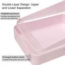 Sfozstra Open High-Sided Litter Box: Pink Medium Anti-Scatter Design - Self-Cleaning Sifting Tray - Low Tracking for Small Cats