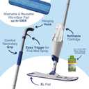 Bona Spray Mop Air - Includes Multi-Surface Floor Cleaner Concentrate and Microfiber Pad - Lemon Mint Scent - Lightweight & Compact Mop, 1 Count
