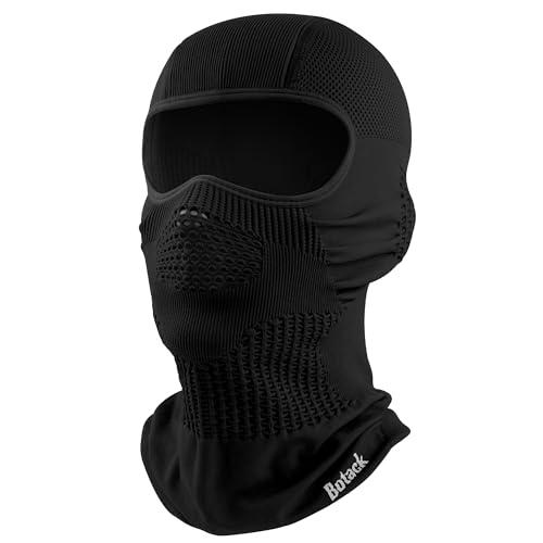 Botack Ski Mask for Men Women, One-Piece Knitting Breathable Balaclava, Thermal Face Mask for Cold Weather Skiing, Motorcycle Black