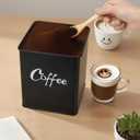 Airtight Coffee Canister-Coffee Container, Airtight 40 oz Large Iron Black Storage Container for Coffee Grounds, Beans, Pods & More,Coffee Bar Accessories & Gifts