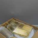 N9R 600PCS Disposable Plastic Plates, Gold Plastic Dinnerware Set Includes 100 Dinner Plates, Dessert Plate, Cups, Spoons, Forks, Knives for 100 Guests, Perfect for Party, Wedding, Birthday