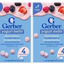 (2 pack) Gerber Snacks for Baby Yogurt Melts, Strawberry & Mixed Berry Variety Pack, 1 oz Bag, 4 count (Best Before April 06, 2026)
