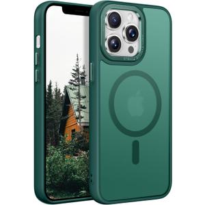 2 x Magnetic Designed for iPhone 12 Pro Max Case [Military-Grade Drop Tested] [Compatible with Magnet] Slim Frosted Case for iPhone 12 Pro Max Case Phone Case (6.7"), Green