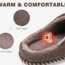 KuaiLu Womens Memory Foam Slippers Ladies Cozy Fuzzy Plush Fur Lined Warm Winter Cushioned Slip on House Bedroom Shoes Comfy Indoor Outdoor Hard Sole Arch Supportive Plantar Fasciitis Brown Size 9 (Brown)