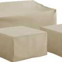 Crosley Furniture Patio Furniture Covers, Waterproof 3-Piece Cover Set for Outdoor Sectional Sofa Sets, Tan