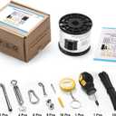 String Light Hanging Kit,Guide Wire for Outdoor String Lights, Shade sail Hardware kit,with 164 Ft Nylon Coated Stainless Steel 304 Wire Rope