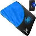 SelectSoma Gel Seat Cushion for Long Sitting Pressure Relief for Back, Sciatica, Coccyx, Tailbone Pain - Cushion for Office Chair, Wheelchair, Car & Truck, Patio Chairs - Egg Seat Pad (Standard Size Blue Gel)