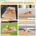 Dog Car Seat Cover for Back Seat, Dog Bed for Car, Fit for Backseat Extenders, Car Seat Protector, Nonslip Soft Durable for Cars Trucks and SUVs (Light Brown, 24.8"*54")