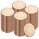 TAICHEUT 100PCS 3.5-4 Inch Natural Wood Slices, Unfinished Wood Slices 0.4 Inch Thick Wood Rounds Wood Coaster for Crafts, Painting, Ornaments