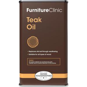 Furniture Clinic Teak Oil | 10x More Teak Oil | 170fl oz / 5 Liter | Wood Oil Protects & Cleans Outdoor & Indoor Furniture, & Boats | Restore & Protect Wood, Prevent Drying | Natural Matte Finish Furniture Clinic Teak Oil | 10x More Teak Oil | 170fl oz / 5 Liter | Wood Oil Protects & Cleans Outdoor & Indoor Furniture, & Boats | Restore & Protect Wood, Prevent Drying | Natural Matte Finish