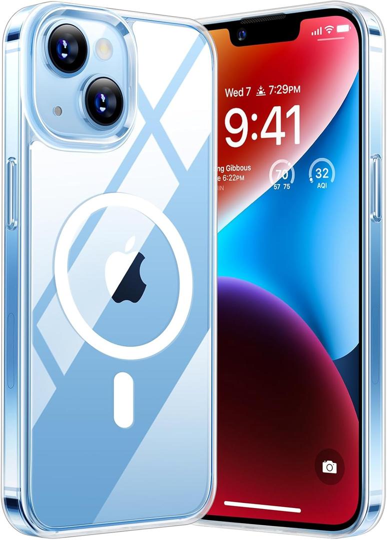 TORRAS for iPhone 13 Case/iPhone 14 Case, [Compatible with MagSafe][Exceeded Military-Grade Protection & Durable] Magnetic Shockproof Anti-Scratch Hybrid Slim Phone Case iPhone 13/14, Clear