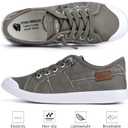  JENN ARDOR Women's Canvas Sneaker Slip-ons Loafers Shoes for Womens Fashion Casual Canvas Round Toe Soft Comfortable Walking Flats (Gray, US 9.5)