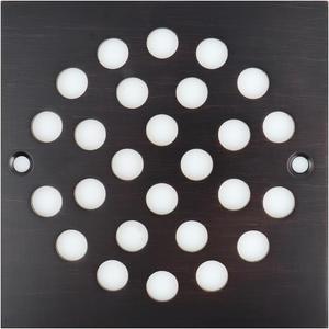 4 Inch Screw-in Square Floor Drain Cover Replacement Shower Grates with Screws,304 Stainless Steel (Oil Rubbed Bronze)