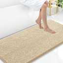 Arotive Bathroom Rugs 47x24, Extra Soft Absorbent Shaggy Chenille Bath Rugs, Machine Washable Rubber Backing Non-Slip Bath Mats for Bathroom Floor Tub and Shower, Home Decor Accessories, Beige