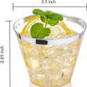 I00000 200pcs Silver Disposable Plastic Cups 9 oz Clear Plastic Cups Old Fashioned Tumblers Silver Rim Cup Disposable Party Cup Elegant Silver Wine Glasses Cocktail Cup