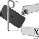 for iPhone 16e Bumper Case with Stand, No Back Design with Built-in Camera Stash Kickstand, Anti-Yellowing Backless Frame Fast Heat Dissipation for iPhone 16E 6.1 inch (Clear, iPhone 16E)