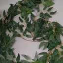 Yunlly 135ft Artificial Faux Greenery Garland Willow Leaves Vines Hanging Willow Vines Leaf Garland for Indoor/Outdoor Wedding Party Decor Wedding Table Centerpieces (Green, Pack of 36)