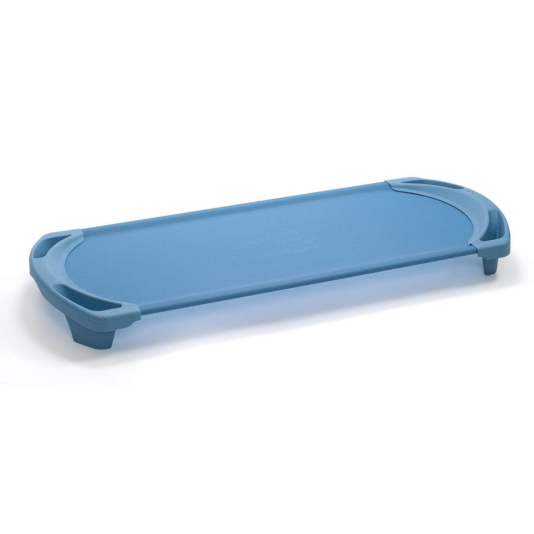 Angeles SpaceLine Daycare Cots for Kids, Kids Toddler Stackable Sleeping Cot for Preschool and Classroom, Standard Size, Single, Wedgewood Blue