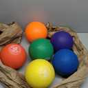 GoSports Inflatable Dodgeballs - Choose 5 Inch or 7 Inch No Sting Balls - Set of 6 Includes Ball Pump & Mesh Bag (7" Multicolor)