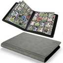 Arkeiliy Premium Ringless Trading Card Binder - 1024 Capacity, 16 Side-Loading Pockets per Page, Archival Quality Protection & Anti-Slip Spine for TCG, MTG, Sports Cards (Gray)