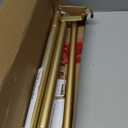 KAMANINA Gold Curtain Rod 32 to 58 Inch (2.6-4.8 Feet), 1 Inch Adjustable Heavy Duty Curtain Rods, Modern Decorative Drapery Rods with End Cap (32"-58")