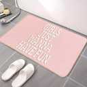 Pink Welcome Mat Bath Mats Gifts for Teen Girls, Front Door Mat for Home Kitchen Bathroom, Indoor Entrance Doormats, Girls Just Wanna Have Fun 30 x 16 Inch