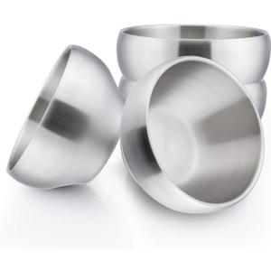 HaWare Heavy 18/8(304) Stainless Steel Bowls(Double Walled), 12 oz Kids Toddlers Feeding/Soup/Snacks Bowls, Unbreakable and Dishwasher Safe(4 Pack)