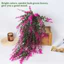 RECUTMS Fake Monkey Plants Hanging Eucalyptus Vines Fake Vines Faux Hanging Plants for Outdoor Garden Yard Backdrop Decor Indoor Room Table Wall Home Hanging Decoration(Fuchsia)