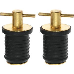 2 Pcs Boat Drain Plug With T Handle - Snap Rubber Plugs With Brass/Stainless Steel Handle - Marine Twist Accessories (1 inch)