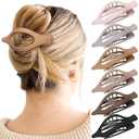 French Concord Hair Clips - 6Pcs Side Slide Volume Clips for Women Girls, Strong Hold No Slip Grip, Thick or Thin Hair (Matte Finish, L:4.6 IN, W:1.97IN)