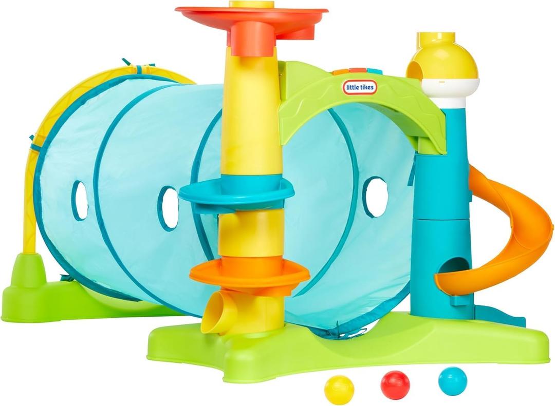 Little Tikes 2-in-1 Activity Tunnel, Indoor Outdoor Playset for Toddlers, Boys and Girls Ages 1-3 Years, 25 inches