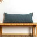 14x36 Boucle Lumbar Pillow Cover, Dusty Blue Woven Texture Neutral Long Pillow Cover Breathable Cushion Case for Couch Sofa Bed Living Room Home Decor (Cover Only)