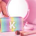 Christmas Gifts for Grandkids, Birthday Gifts for 4 5 6 7 8 9 10 11 12 Year Old Girl, Initial Makeup Toiletry Bag, Stocking Stuffers for Kids, Kindergarten Graduation Gifts, Cute Trendy Stuff (Small)