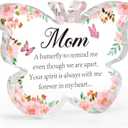 Sympathy for Loss of Mom, Thinking of Mom Memorial Bereavement Gifts Butterfly Acrylic Condolence Remembrance Gifts for Loss of Loved Mother for Table Centerpieces Remembrance