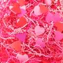 CIPOWM Valentine's Day Crinkle Cut Paper Shred, Red Pink Raffia Paper Shred Filler with Heart Confetti Shredded Paper Grass for Gift Wrapping Craft DIY Gift Bag Box Filling Party Supply, 115g/4oz