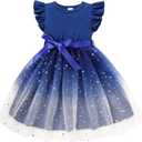 Sinhoon Toddler Girl Tulle Dress Summer Ruffle Sleeveless Baby Girl Fashion Casual Dresses (4T, Royal Blue)
