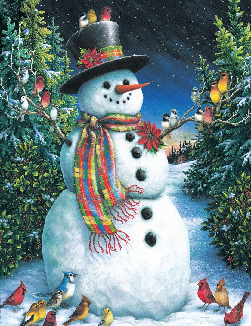 Springbok Feathered Friends 1000 Piece Jigsaw Puzzle for Adults – Colorful Bird Collage with Backyard & Nature Scenes