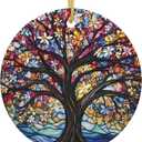 Tree of Life Ornament Christmas Decoration Christmas Tree Ornaments Gift Round Ceramic Bauble Present Holiday Keepsake