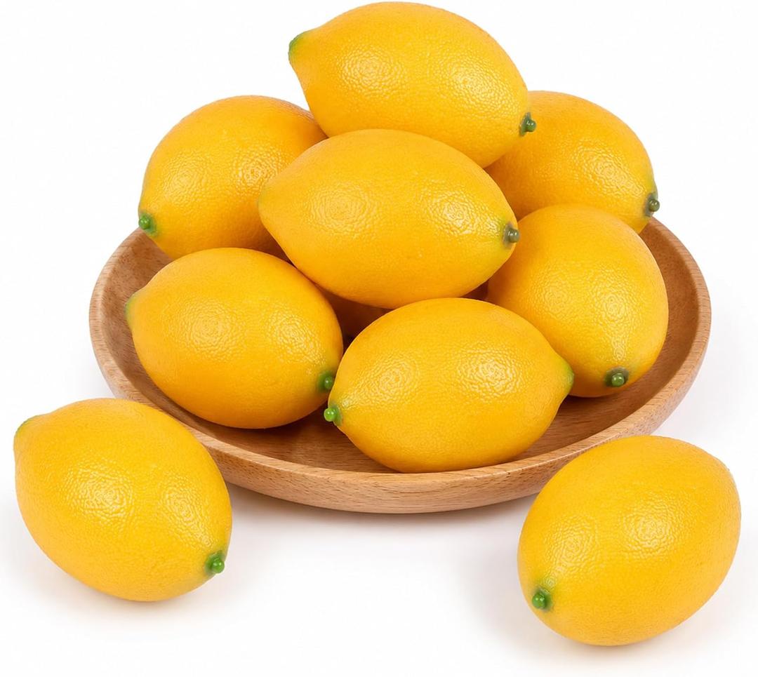 Uniclife 12 Pcs Lemon Decor, Mini Fake Lemons for Decoration