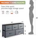 WLIVE Dresser for Bedroom with 5 Drawers, Wide Chest of Drawers, Fabric Dresser, Storage Organizer Unit with Fabric Bins for Closet, Living Room, Hallway, Dark Grey