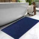 AMOAMI-Bath Mat-Absorbent Quick Dry Bathroom Floor Mats-Washable Rubber Backing Bath Mats for Bathroom Rugs Fit Under Door-Bath Rug for in Front of Sink Bathtub Shower Room, Navy 24''x48''