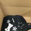 Y2K Star Corduroy Backpack for Teens - Cute Aesthetic Laptop Bookbag for School, College, Travel (Black, Fits 15.6"), Medium