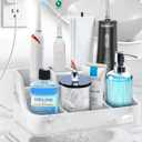 Electric Toothbrush Holder with Instant-Dry & 6 Slots | Upgrade Heavy-Duty Large Countertop Organizer with Cable Holes, Fits Most Electric & Manual Toothbrushes (Marble White)