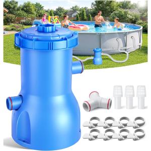 Basic Series 530 GPH Above Ground Pool Filter Pump | ETL Certified Pool Filter Pump with GFCI, Enhances Water Clarity, Effectively Removes Impurities from Water - Dark Blue