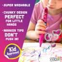 Scentos Scented Jumbo Markers 8 Pack, With Fruit Scent, 8 Colors, Different Fruity Each, Washable Markers, Marker for Kids, Kid Approved, Non Toxic Chunky, Design for Little Hands, Super Washable Ink.