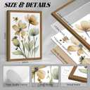 Sage Green Botanical Wall Art Boho Floral Wall Decor Minimalist Plant Canvas Pictures Flower Botanical Prints Watercolor Wildflower Poster Painting for Bathroom Bedroom 16x24x3 Inch Wood Frame